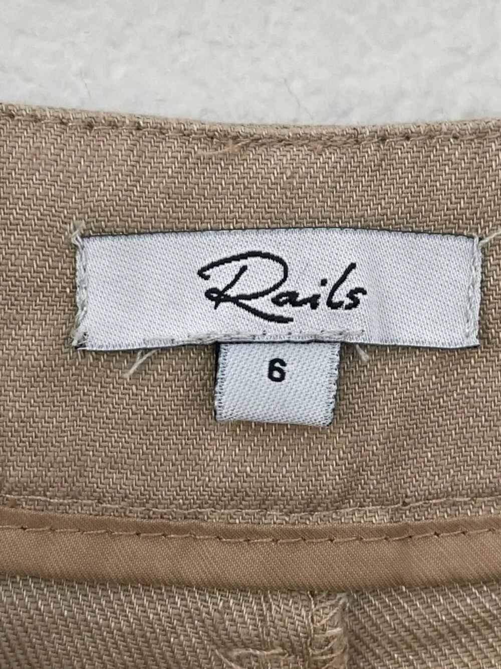 Rails Womens 6 Khaki Wide Leg Pants Marnie Drift Wood Linen Cotton Blend Pleated